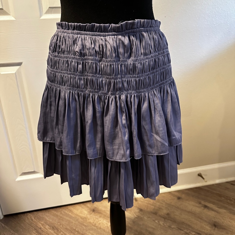 Mustard Seed Charcoal Tiered Mini Skirt